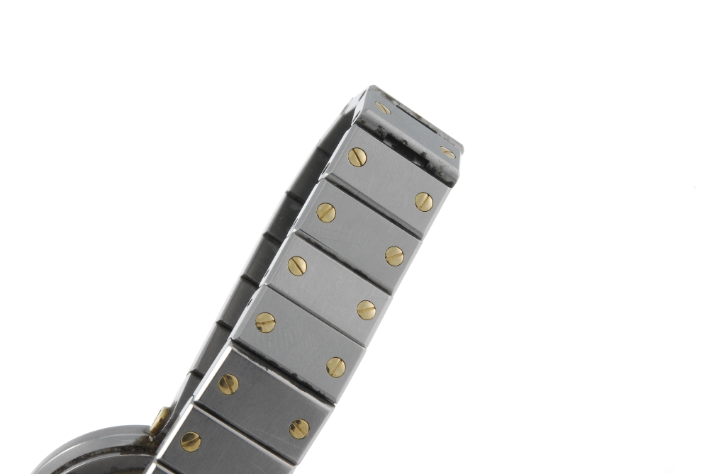 CARTIER - a Santos Vendome bracelet watch. Stainless steel case with yellow metal bezel. Numbered - Image 4 of 4