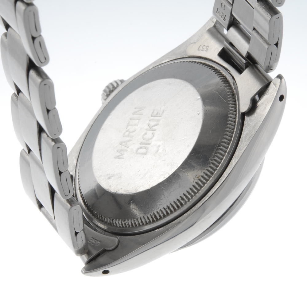 ROLEX - a gentleman's Oyster Perpetual Date bracelet watch. Stainless steel case with engraved - Image 3 of 4