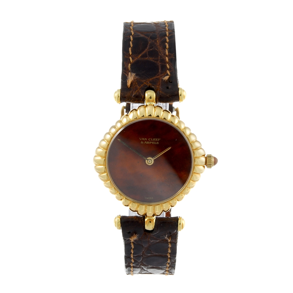 VAN CLEEF & ARPELS - a lady's wrist watch. Yellow metal case, stamped 18k with poincon. Reference