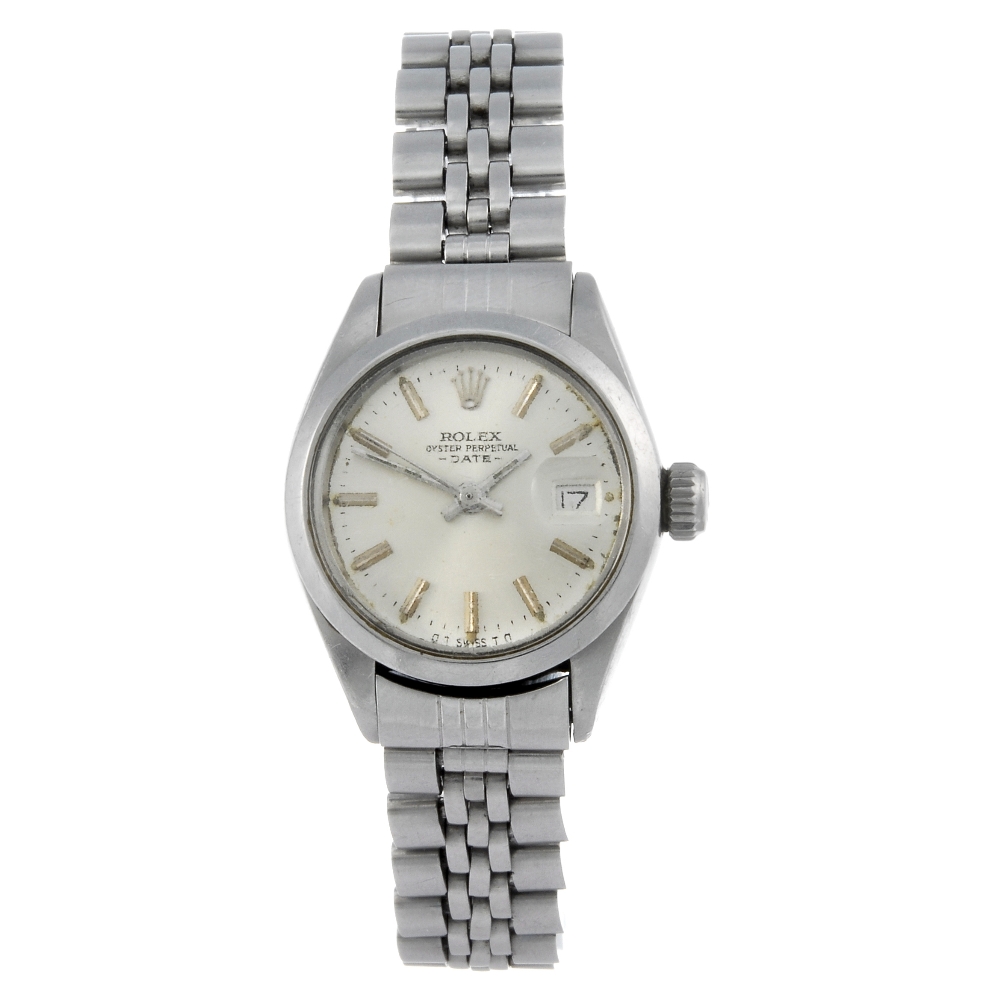 ROLEX - a lady's Oyster Perpetual Date bracelet watch. Circa 1972. Stainless steel case. Reference