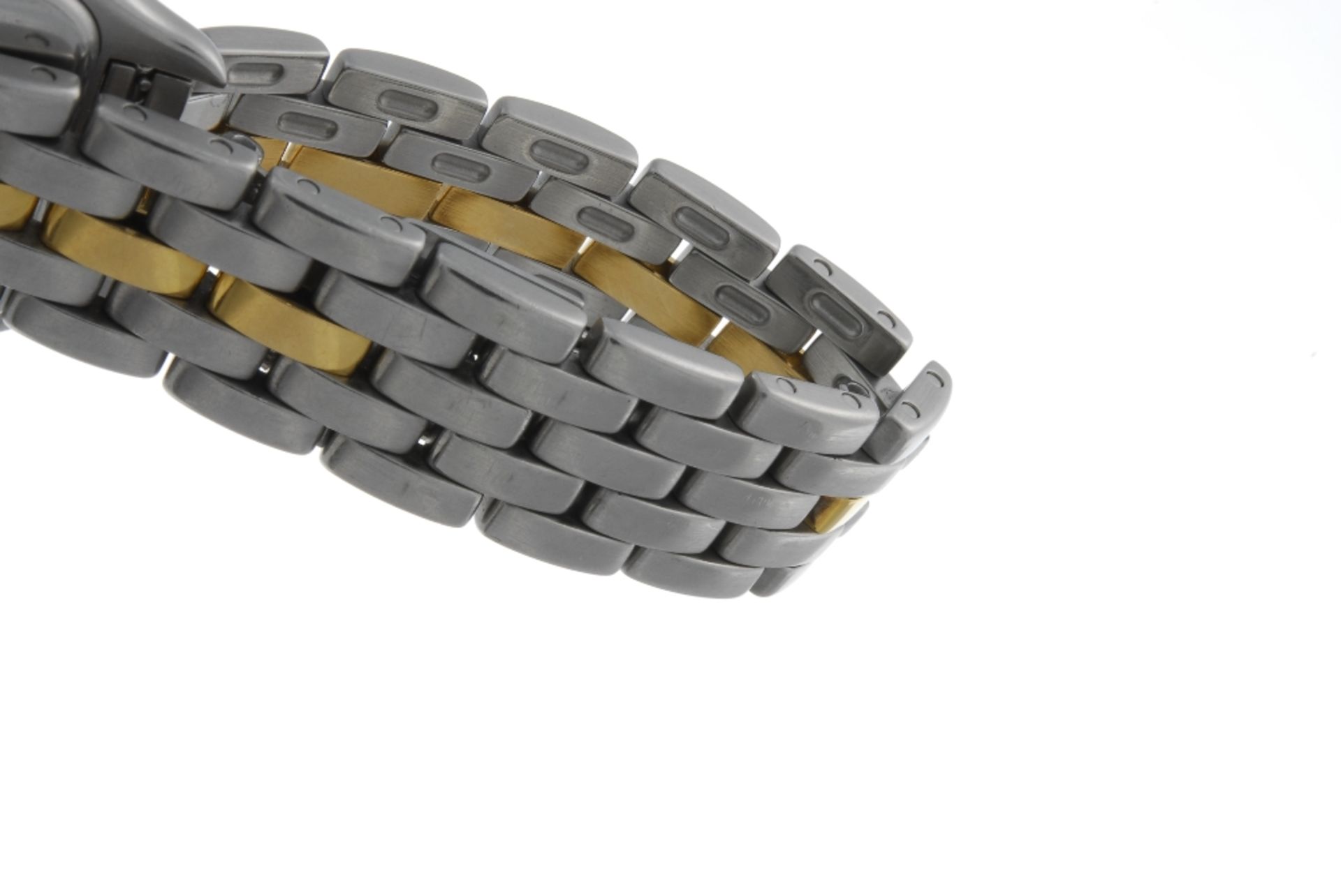 CARTIER - a Panthere bracelet watch. Stainless steel case with yellow metal bezel. Numbered - Image 4 of 4