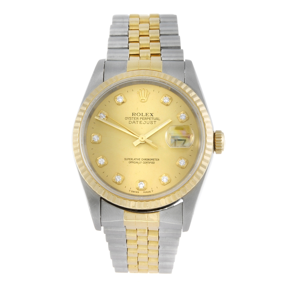 ROLEX - a gentleman's Oyster Perpetual Datejust bracelet watch. Circa 1995. Stainless steel case