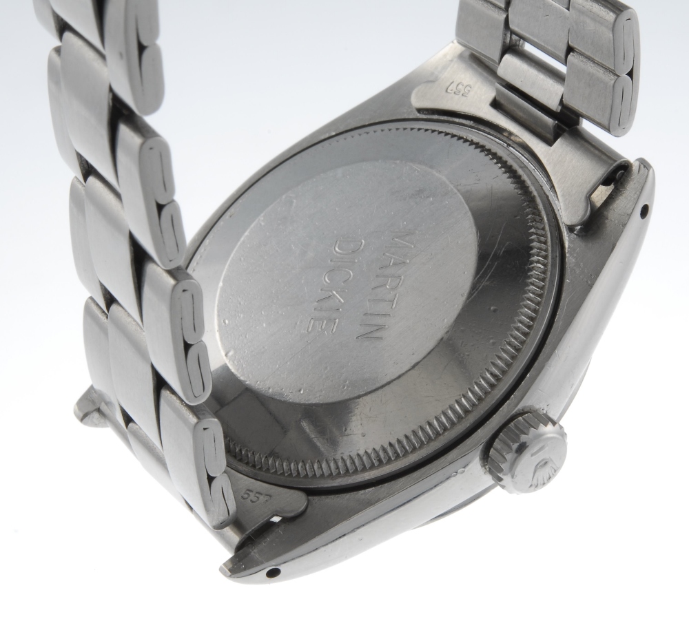 ROLEX - a gentleman's Oyster Perpetual Date bracelet watch. Stainless steel case with engraved - Image 2 of 4