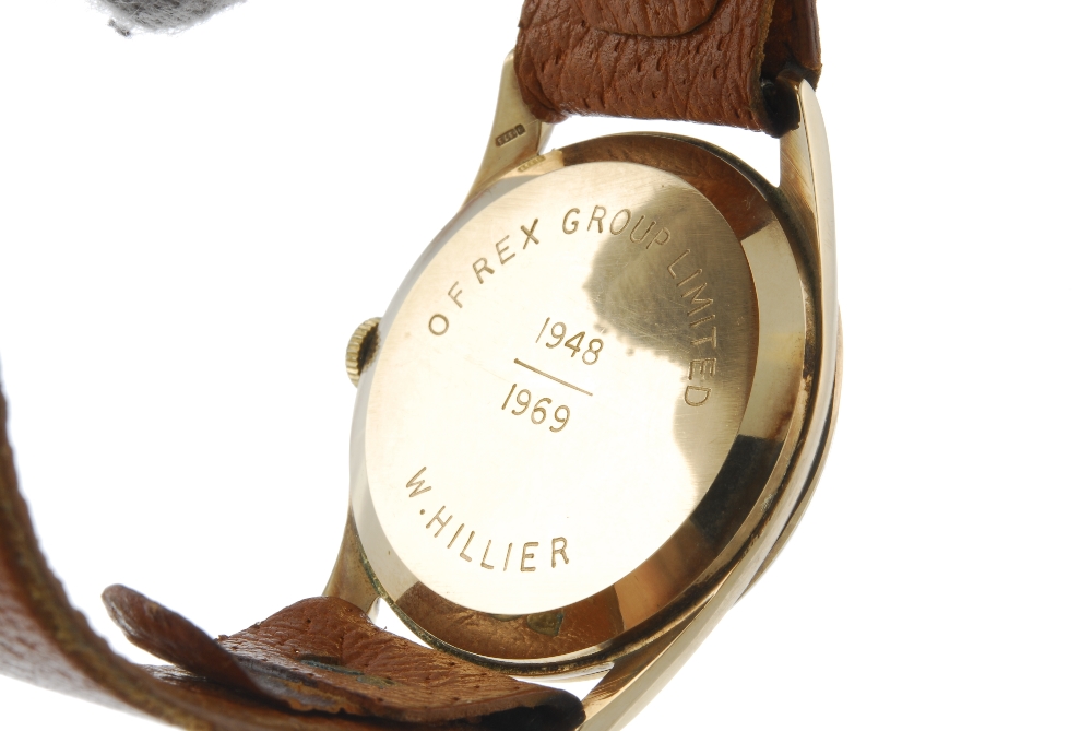 ROLEX - a gentleman's Precision wrist watch. Circa 1936. 9ct yellow gold case with engraved case - Image 3 of 4