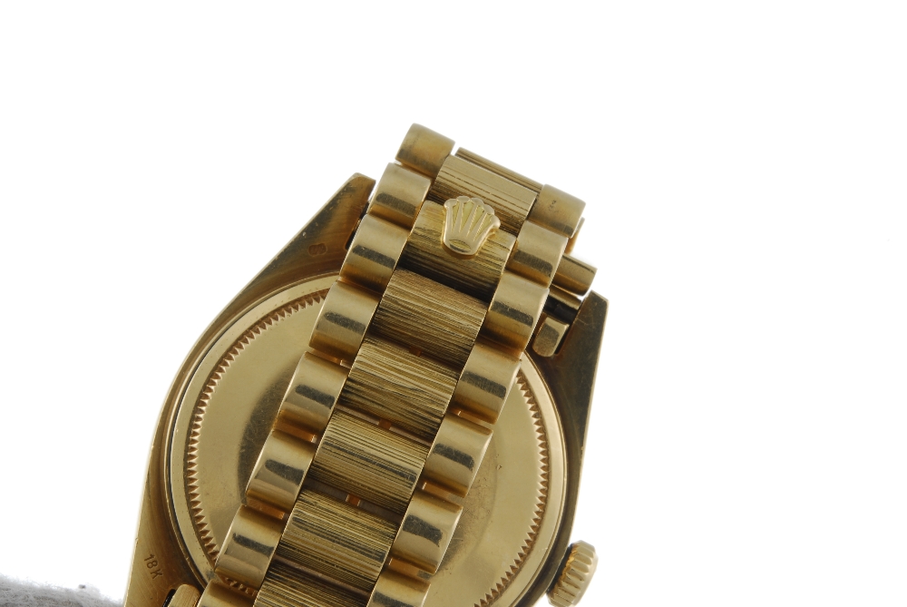 ROLEX - a gentleman's Oyster Perpetual Day-Date bracelet watch. Circa 1982. 18ct yellow gold case - Image 4 of 4