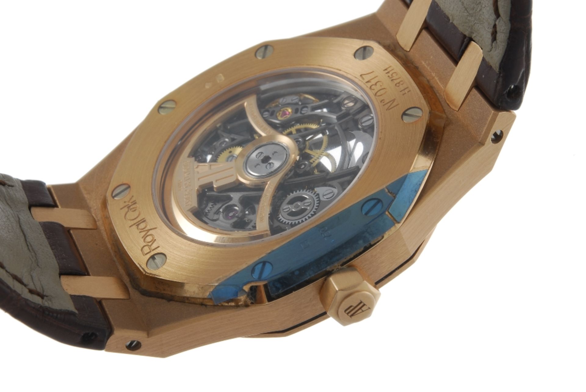 CURRENT MODEL: AUDEMARS PIGUET - a gentleman's Royal Oak Openworked wrist watch. 18ct rose gold case - Image 2 of 4