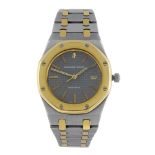 AUDEMARS PIGUET - a gentleman's Royal Oak bracelet watch. Stainless steel case with yellow metal