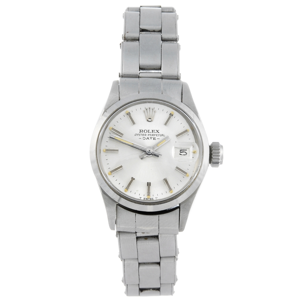 ROLEX - a lady's Oyster Perpetual Date bracelet watch. Circa 1968. Stainless steel case. Reference