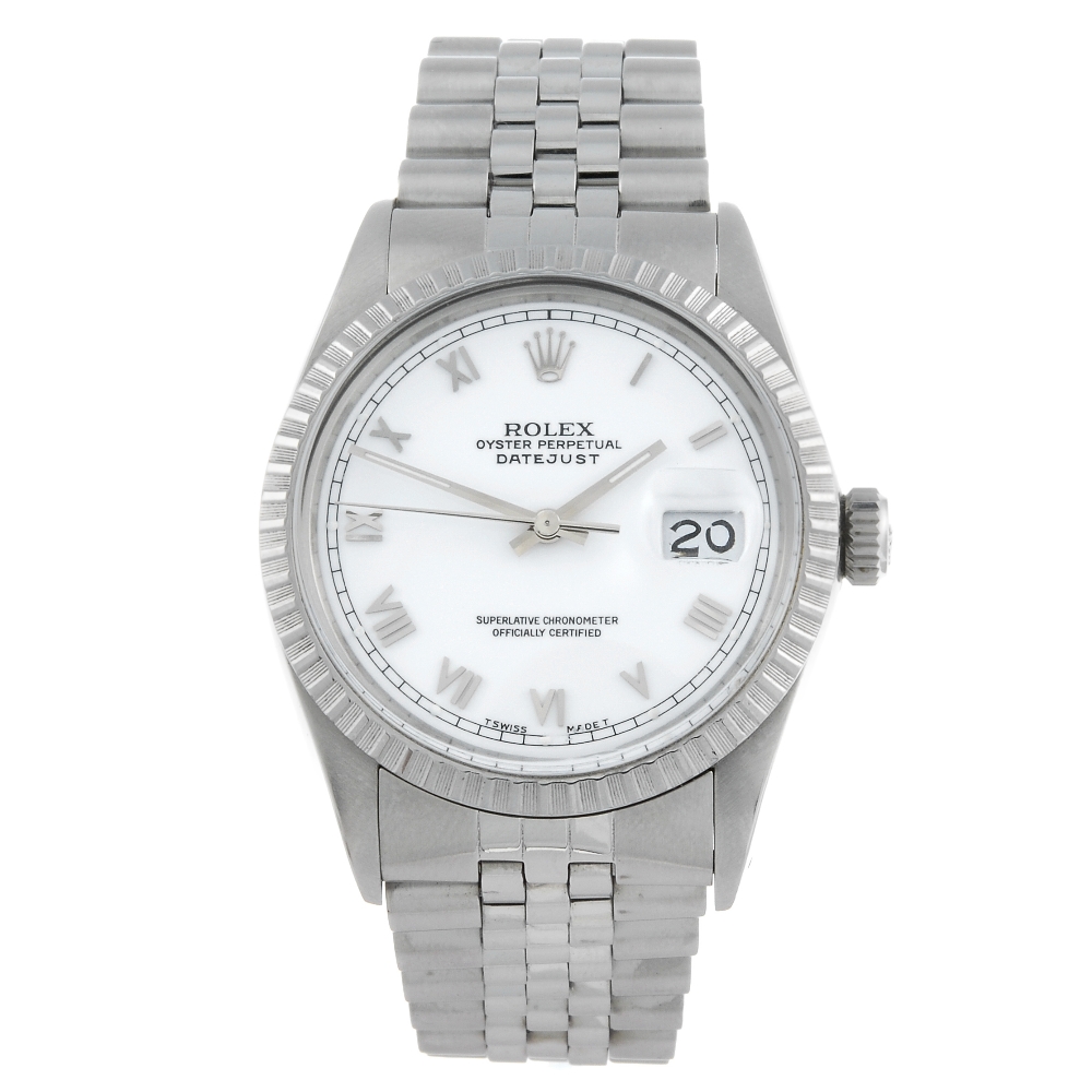 ROLEX - a gentleman's Oyster Perpetual Datejust bracelet watch. Circa 1987. Stainless steel case