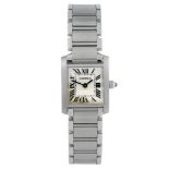 CARTIER - a Tank Francaise bracelet watch. Stainless steel case. Reference 2384, serial 689502CD.