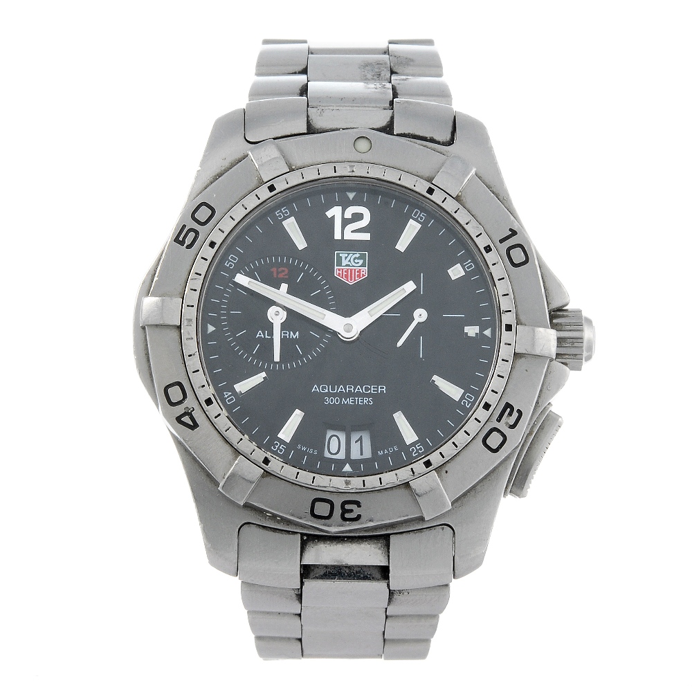TAG HEUER - a gentleman's Aquaracer Alarm bracelet watch. Stainless steel case with calibrated