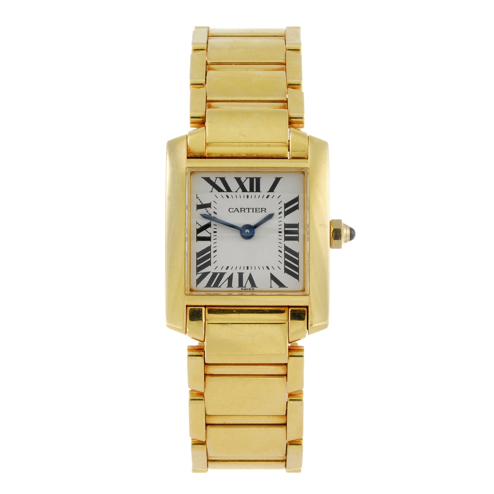 CARTIER - a Tank Francaise bracelet watch. 18ct yellow gold case. Reference 2385, serial CC878700.