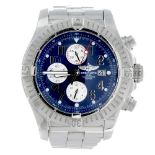 BREITLING - a gentleman's Super Avenger chronograph bracelet watch. Stainless steel case with