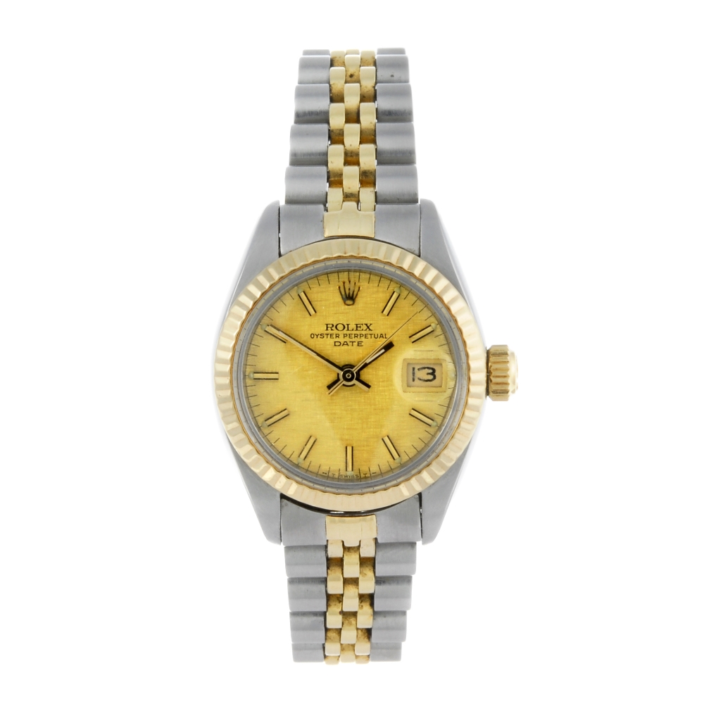 ROLEX - a lady's Oyster Perpetual Date bracelet watch. Circa 1982. Stainless steel case with