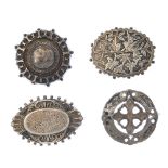 A selection of mainly late Victorian silver brooches. To include a late Victorian oval-shape '