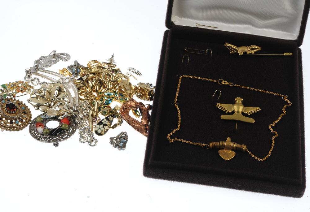 A selection of designer costume jewellery. To include a bracelet by Monet, the gold-tone curb-link - Image 2 of 2