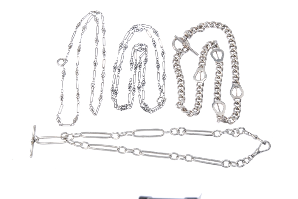 A selection of Albert chains and necklaces. To include one Albert chain, the curb-link chain and - Image 3 of 3