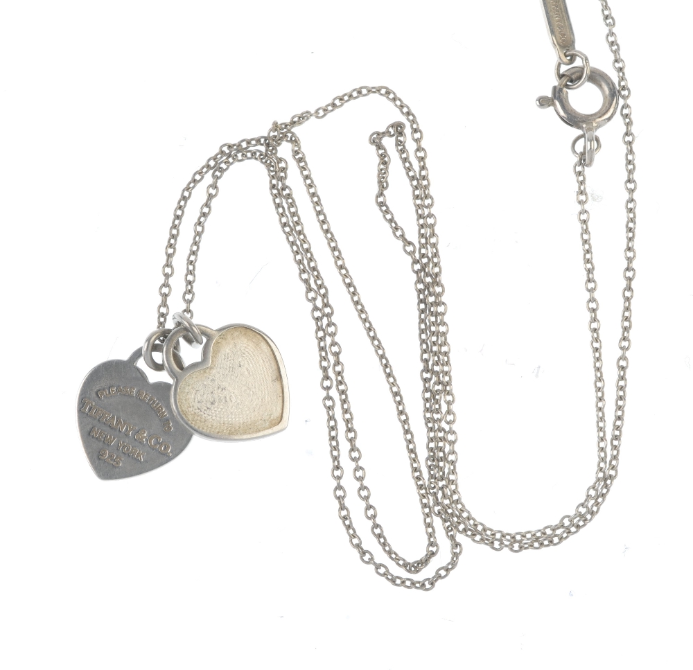 TIFFANY & CO. - a pendant. Designed as a chain, suspending two small heart charms, one reading ' - Image 2 of 2
