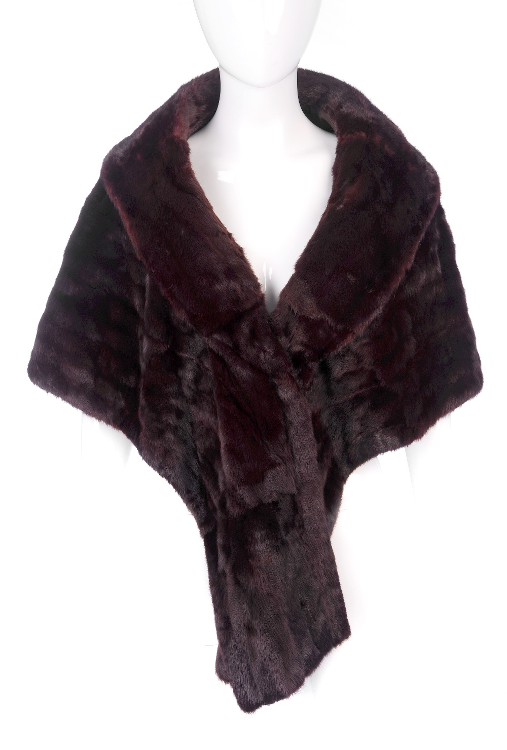 Two fur stoles. To include a dyed ermine stole featuring a reinforced collar, long front panels