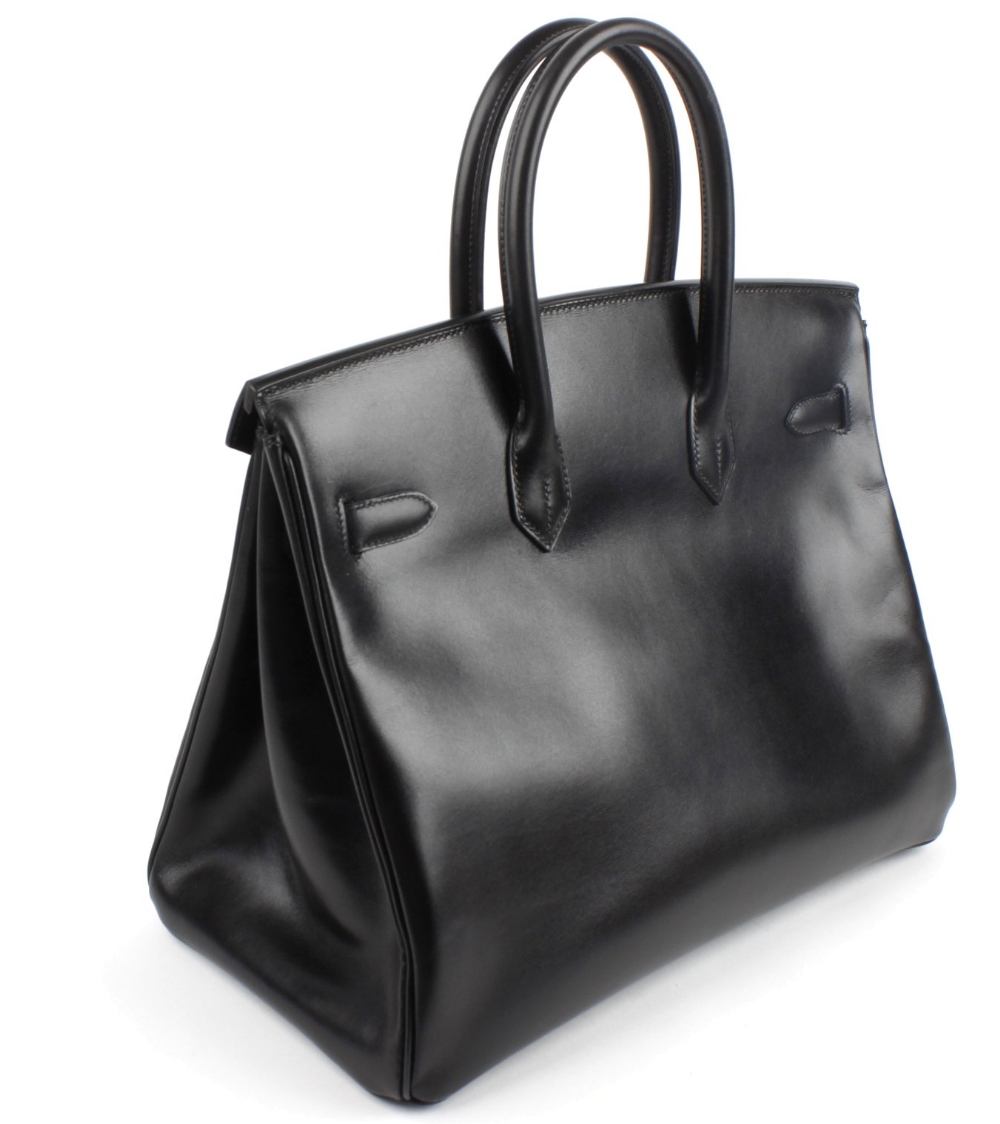 HERMES - a 35cm Birkin handbag. Featuring a smooth black leather exterior, dual rolled handles, - Image 3 of 9