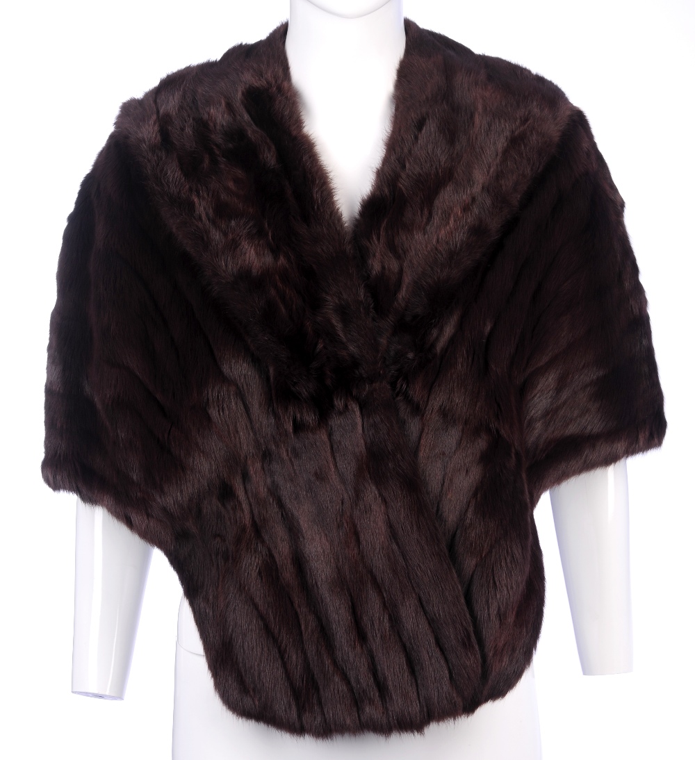 Two fur stoles. To include a dyed ermine stole featuring a reinforced collar, long front panels - Image 3 of 4