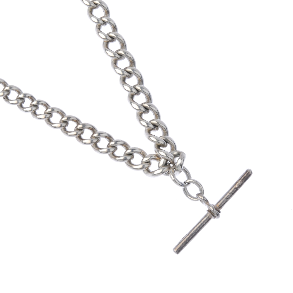 A selection of Albert chains and necklaces. To include one Albert chain, the curb-link chain and