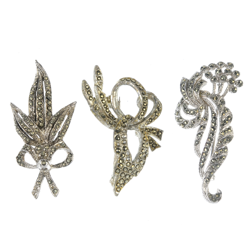 {}A large selection of marcasite jewellery. To include brooches, necklaces, bracelets and rings of