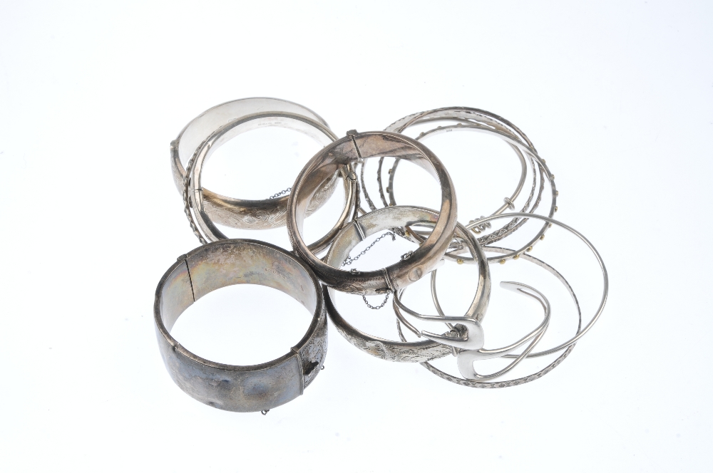 A selection of bangles. To include five with acanthus engraving to the half bangle, together with - Image 2 of 2