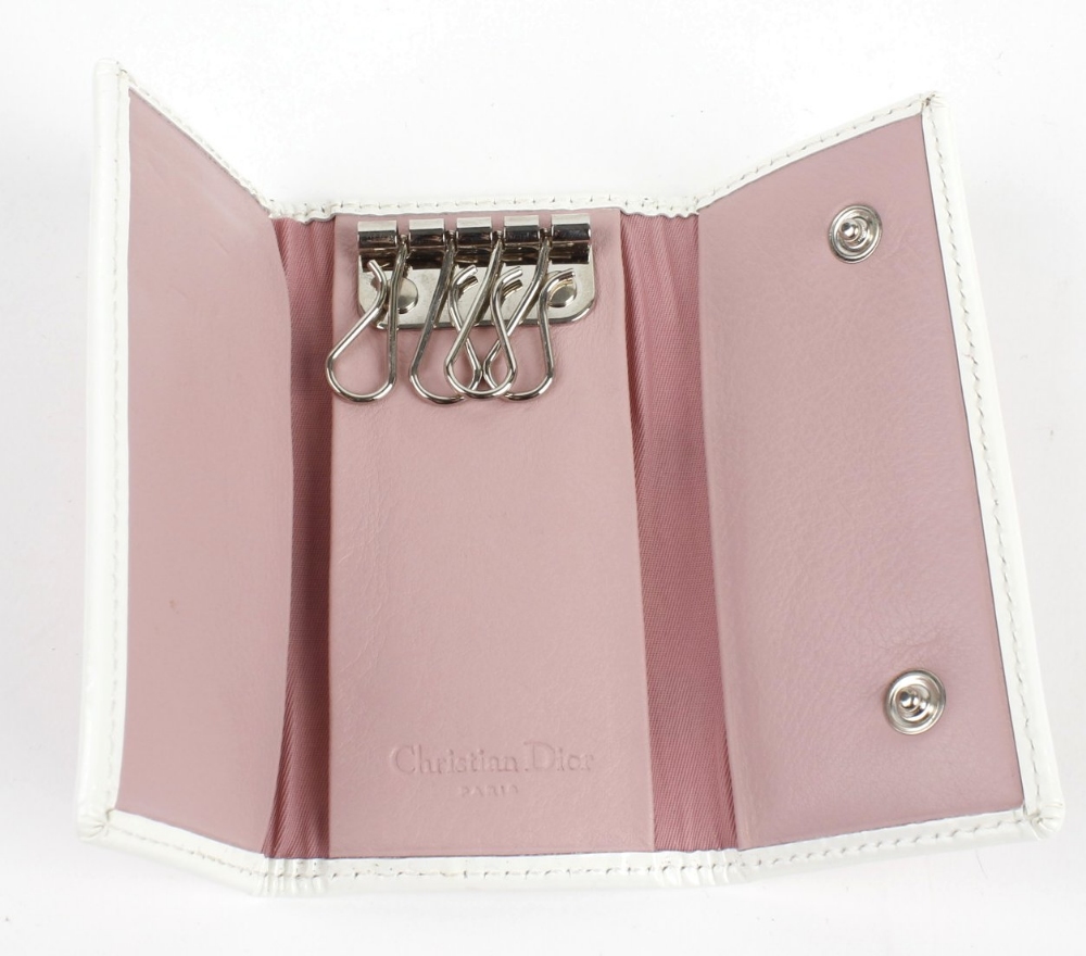CHRISTIAN DIOR - a Diorissimo Girly Bag and key purse. The pink and white Diorissimo canvas bag, - Image 6 of 7
