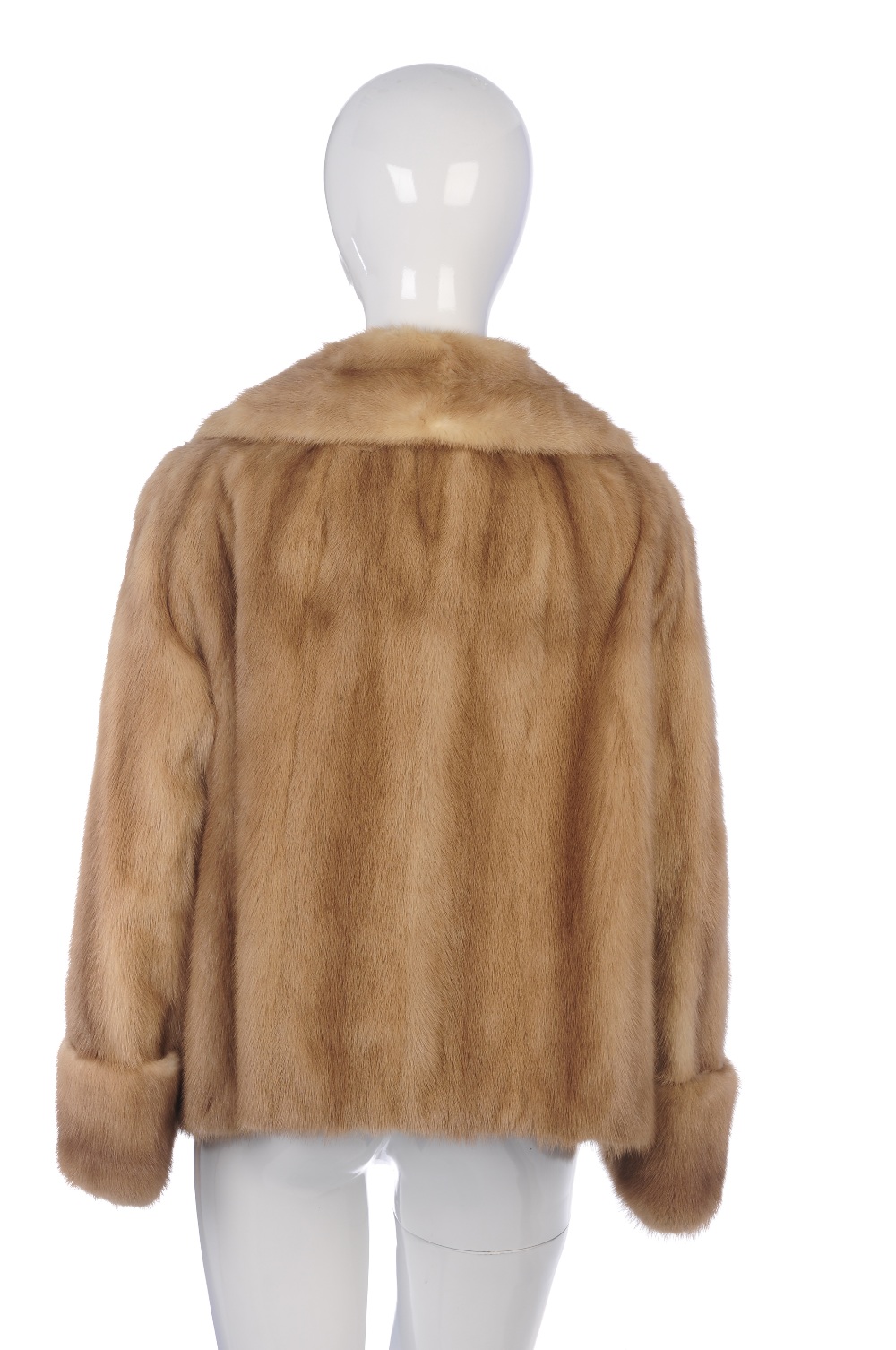 A pastel mink jacket. Designed with a notched lapel collar, hook and eye fastenings, wide sleeves - Image 2 of 2