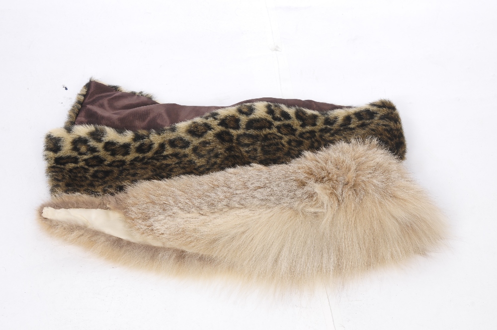Fur accessories. To include a structured black mink tail hat, a fox fur collar, together with a faux - Image 2 of 2