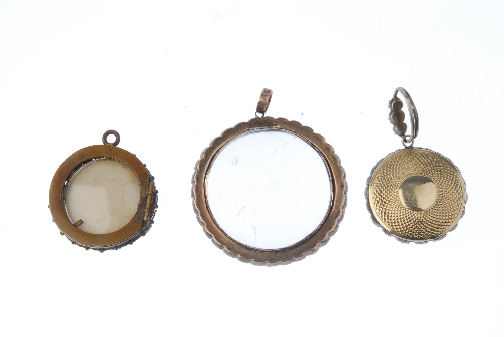 Three late 19th to early 20th century paste pendants. Each of circular design with colourless - Image 2 of 2