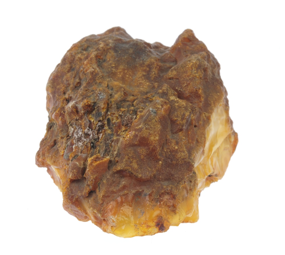 A large piece of rough amber. Of varying colour throughout, measuring 14 by 9 by 5cms. Weight 299. - Image 3 of 4