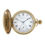 A group of five gold plated full hunter pocket watches, to include three examples by Waltham. All