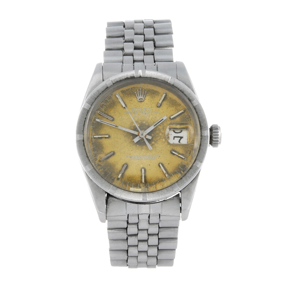 ROLEX - a gentleman's Oyster Perpetual Date bracelet watch. Circa 1966. Stainless steel case.