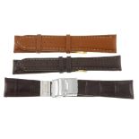 A selection of brown watch straps of various styles. Approximately 100.  A mixed selection of