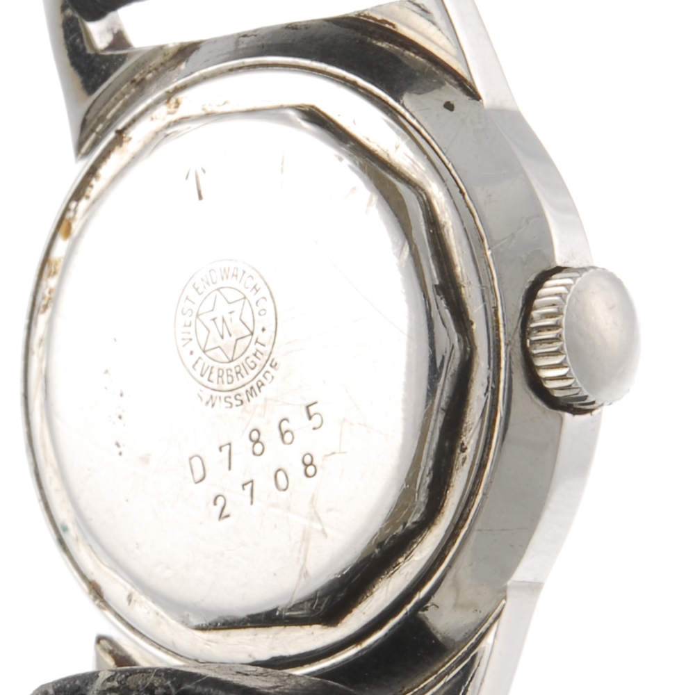 WEST END WATCH CO. - a Sowan wrist watch. Base metal case. Numbered D7865 2708. Unsigned manual wind - Image 2 of 4