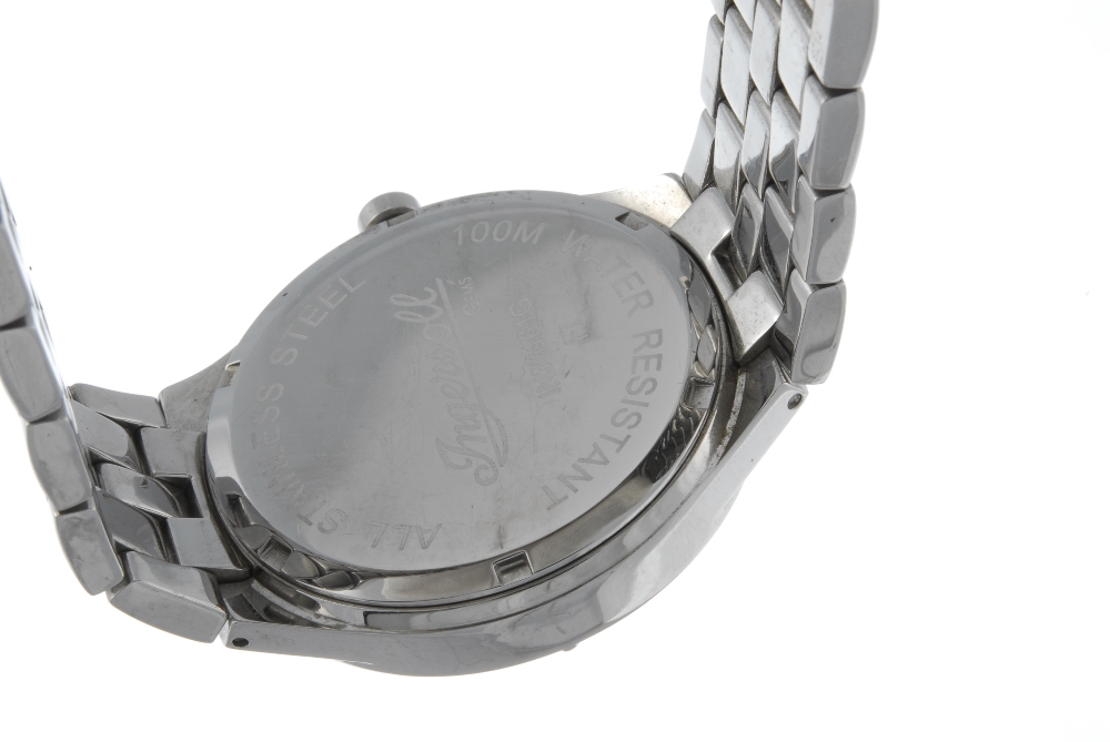 INGERSOLL - a gentleman's Gems bracelet watch. Stainless steel case with white stone set bezel. - Image 2 of 4