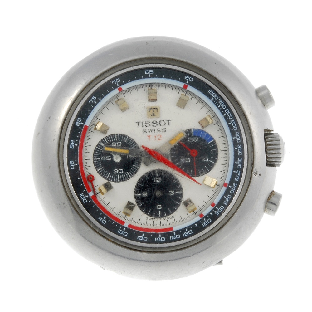 TISSOT - a gentleman's T 12 chronograph watch head. Stainless steel case. Numbered 40504. Signed