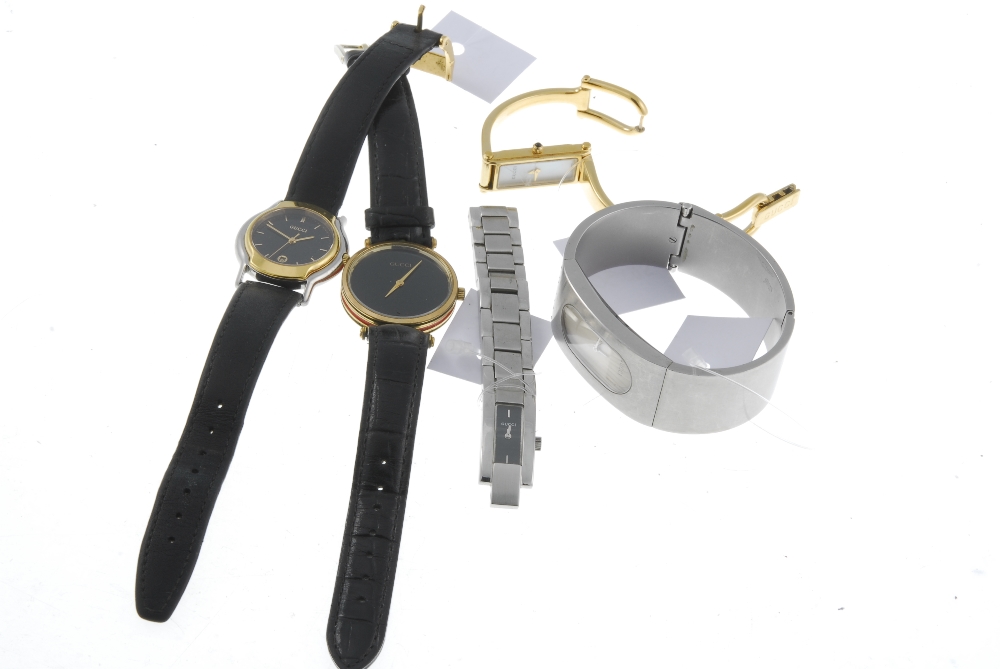 A small group of five Gucci watches, to include examples of bracelet and wrist watches. All - Image 2 of 2