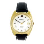 OMEGA - a gentleman's Constellation F300Hz wrist watch. Gold plated case with stainless steel case