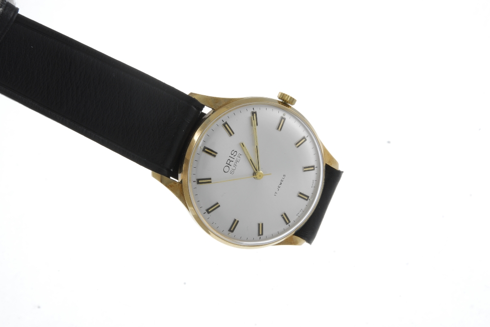ORIS - a gentleman's Super wrist watch. Gold plated case. Signed manual wind movement. Silvered - Image 4 of 4