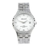 INGERSOLL - a gentleman's Gems bracelet watch. Stainless steel case with white stone set bezel.