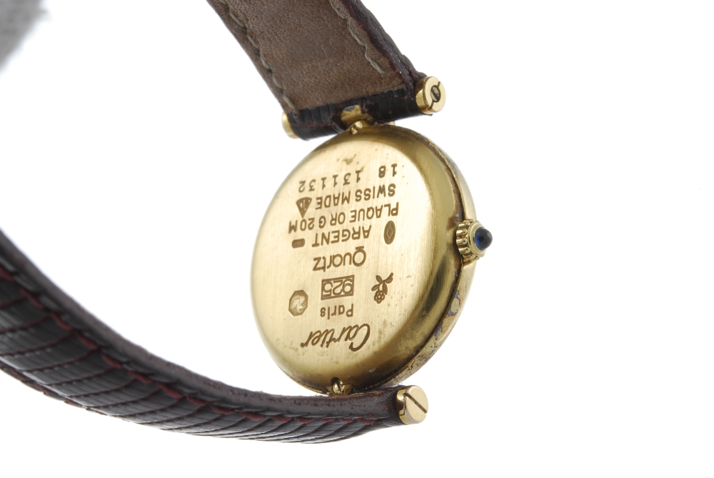 CARTIER - a Must De Cartier wrist watch. Gold plated silver case. Numbered 18 131132. Signed - Image 3 of 4