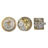 A group of watch movements. All recommended for spares and repair purposes only. Approximately