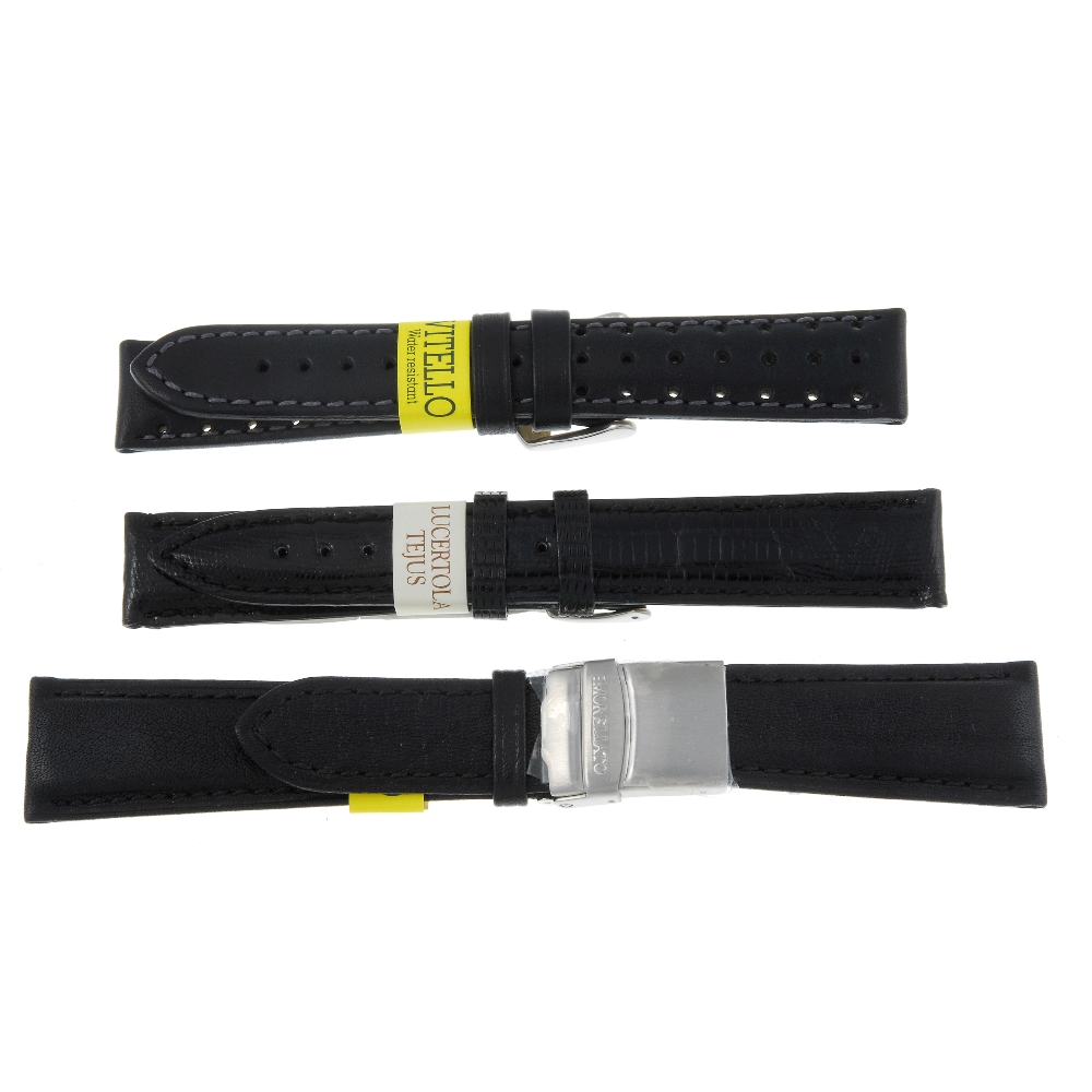 A selection of watch straps of various colours and styles. Approximately 100.  A mixed selection