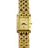 GUCCI - a gentleman's 4200M bracelet watch. Gold plated case with chapter ring bezel. Signed