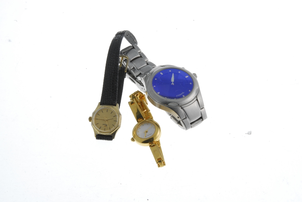 A group of seven wrist watches, to include an example by Tissot and two by Fossil. All recommended - Image 3 of 3