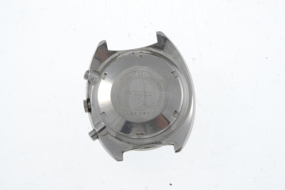 SEIKO - a gentleman's chronograph watch head. Stainless steel case with tachymeter bezel. - Image 2 of 3