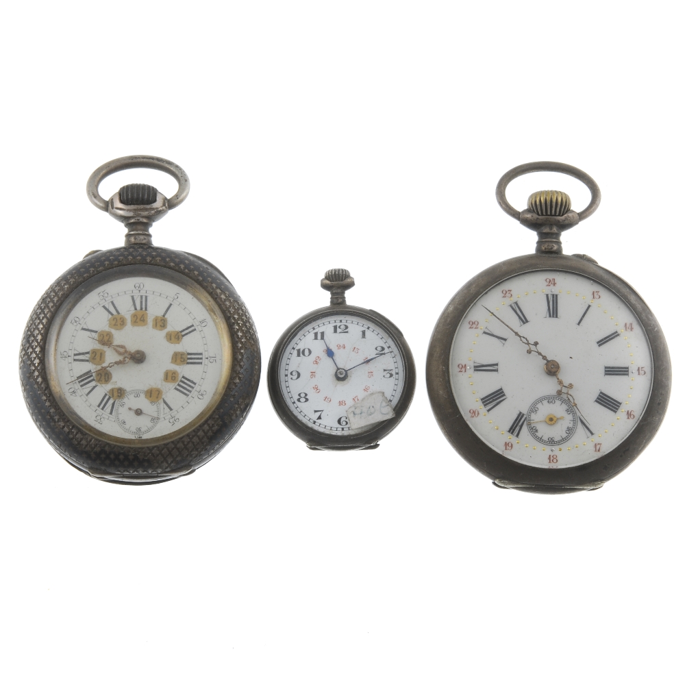 A group of six pocket watches, to include two continental white metal examples. All recommended - Image 3 of 4